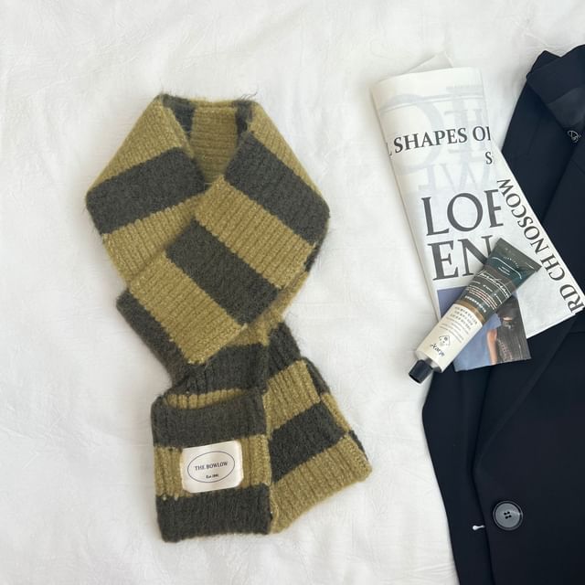 Light Striped Knit Scarf