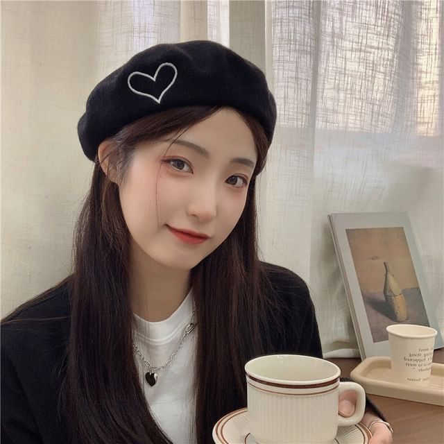 Heart Beret Embroidery