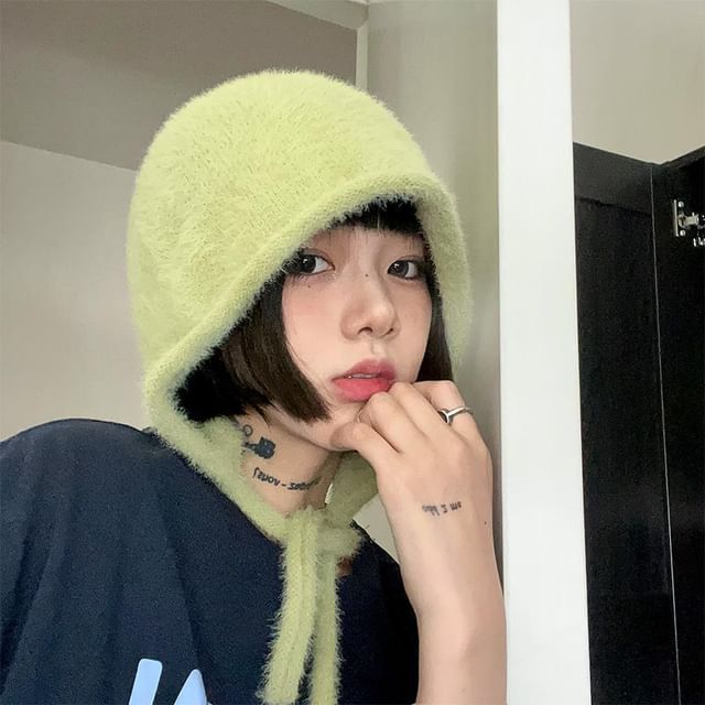 Plain Hat Cloche Knit