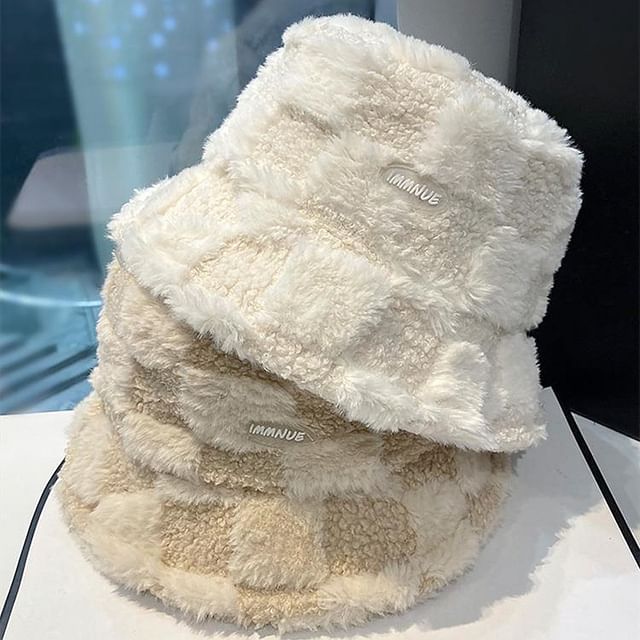 Hat Lettering Plaid Bucket