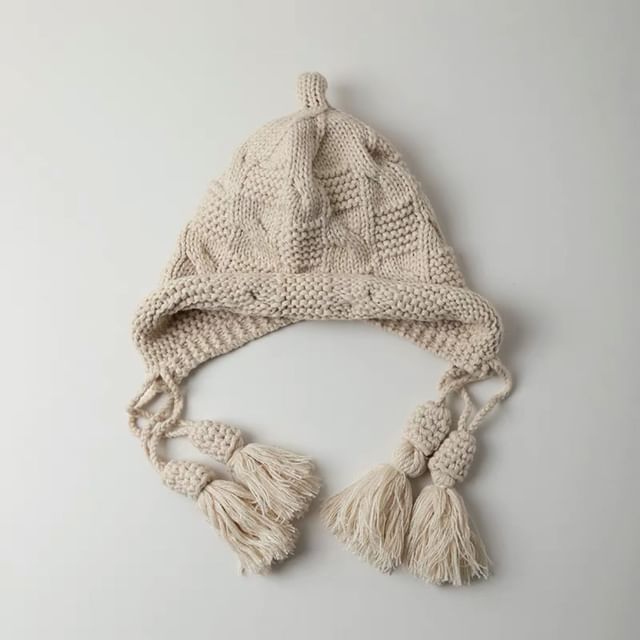 Tasseled Bonnet Knit Hat