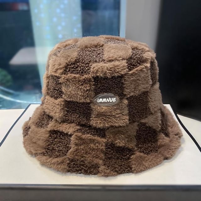 Hat Lettering Plaid Bucket