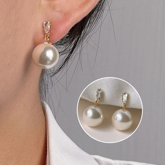 Earring Pearl Faux Drop Rhinestone Alloy