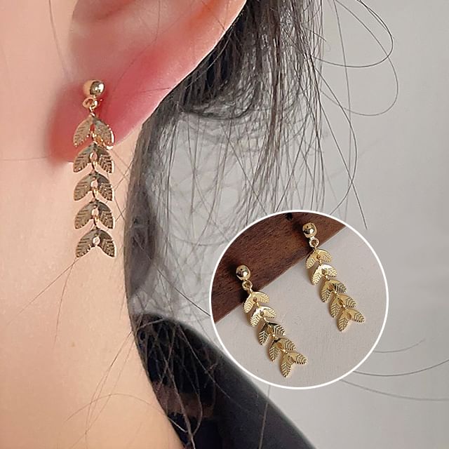 Leaf Alloy Dangle Earring