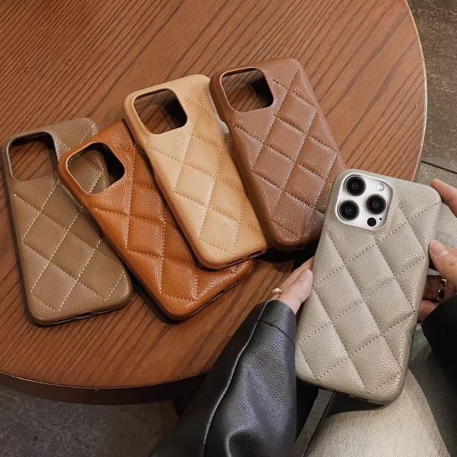 Quilted Leather Faux Case Phone