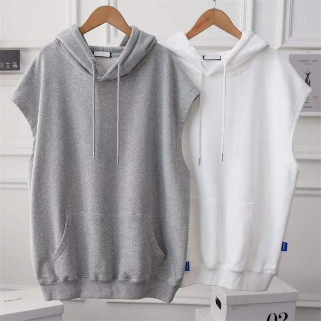 Plain Sleeveless Hoodie
