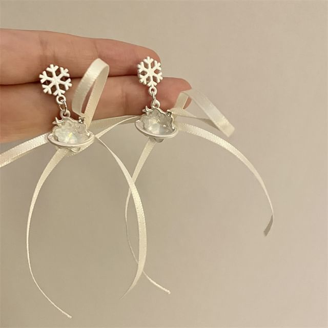 Drop Earring Choker Ribbon / Snowflake