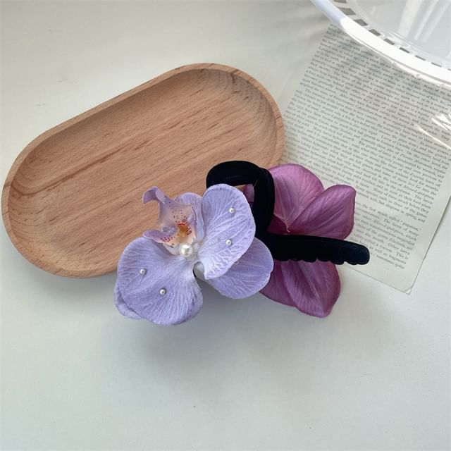 Floral Hair Fabric Clamp