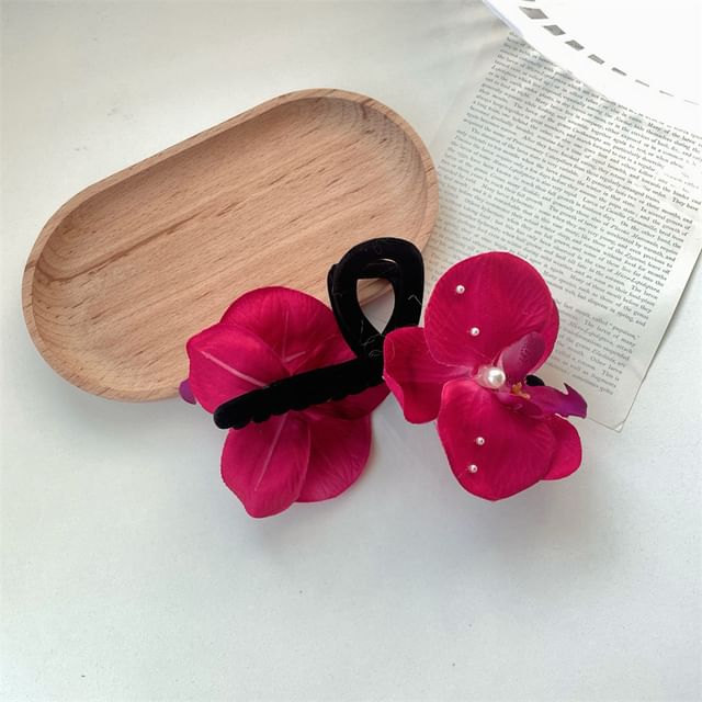 Floral Hair Fabric Clamp