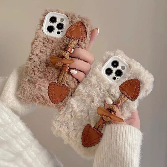 Phone Toggle Case Button Chenille