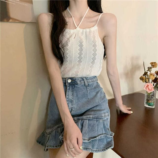 Knit Camisole Plain Top