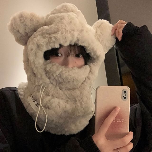 Bear Balaclava Ear Chenille