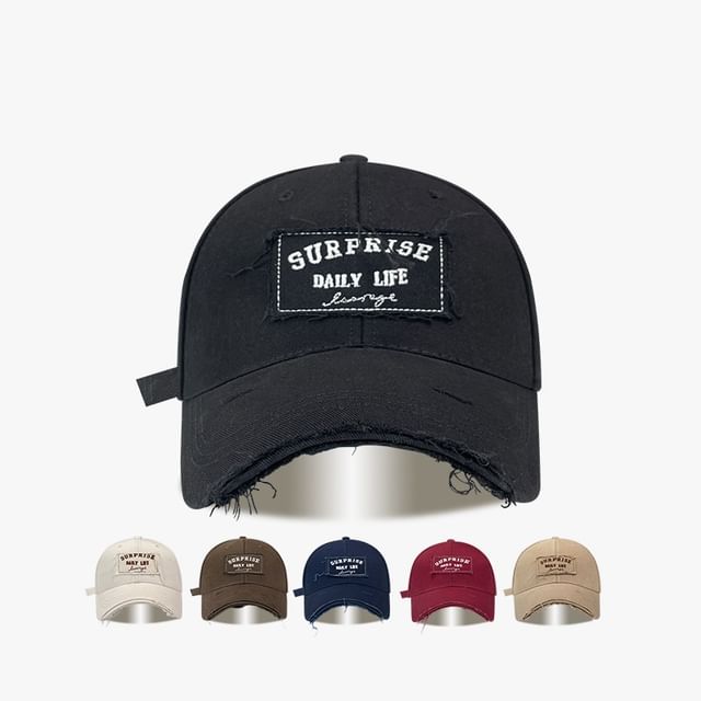 Lettering Applique Cap Distressed Baseball