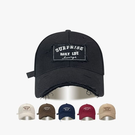 Lettering Applique Cap Distressed Baseball