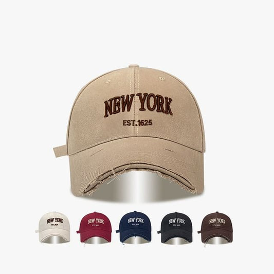 Embroidered Baseball Cap Distressed Lettering