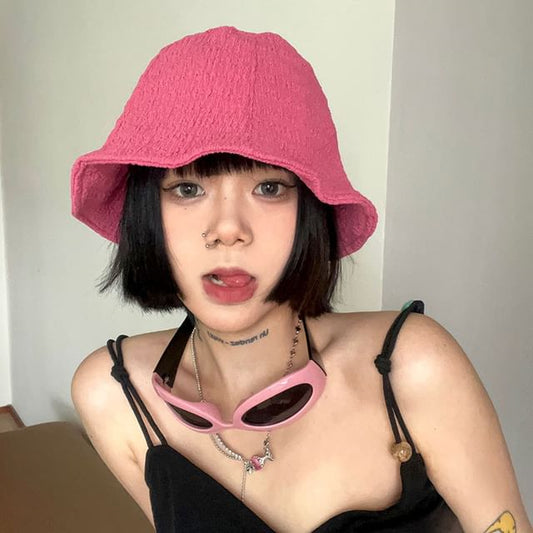 Hat Cloche Textured Plain