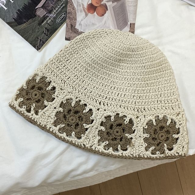 Floral Cloche Hat Crochet Knit