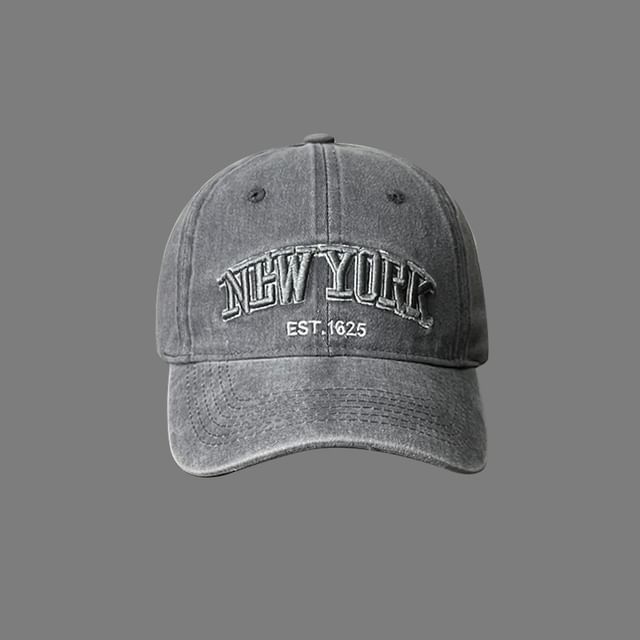 Washed Cap Lettering Embroidered Baseball