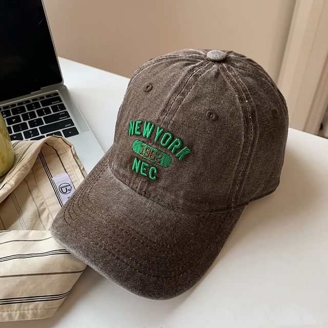 Baseball Embroidered Washed Cap Lettering