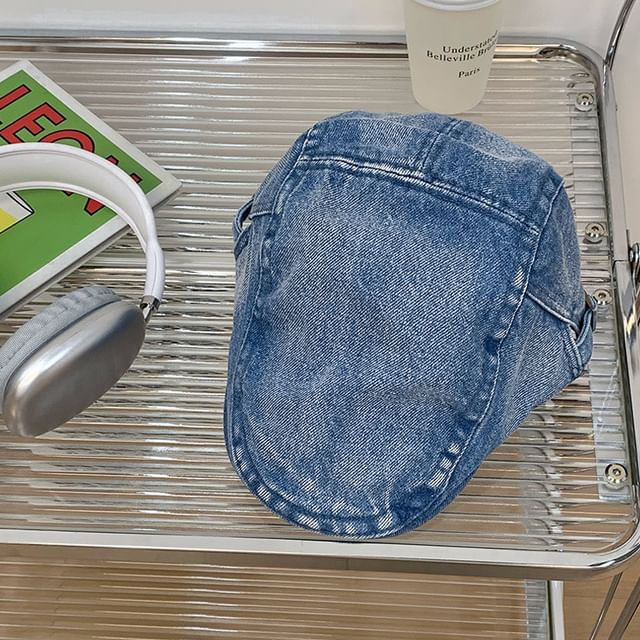 Washed Cap Flat Denim
