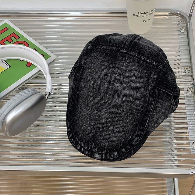 Washed Cap Flat Denim