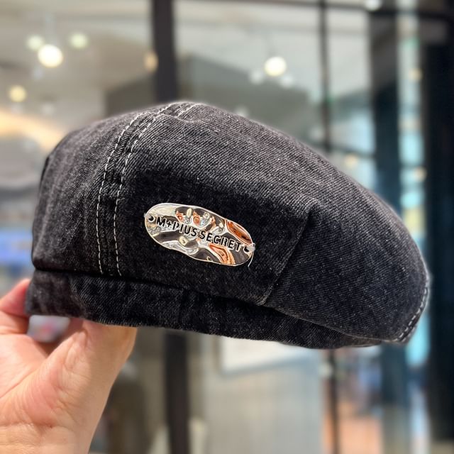 Accent Metal Beret Denim