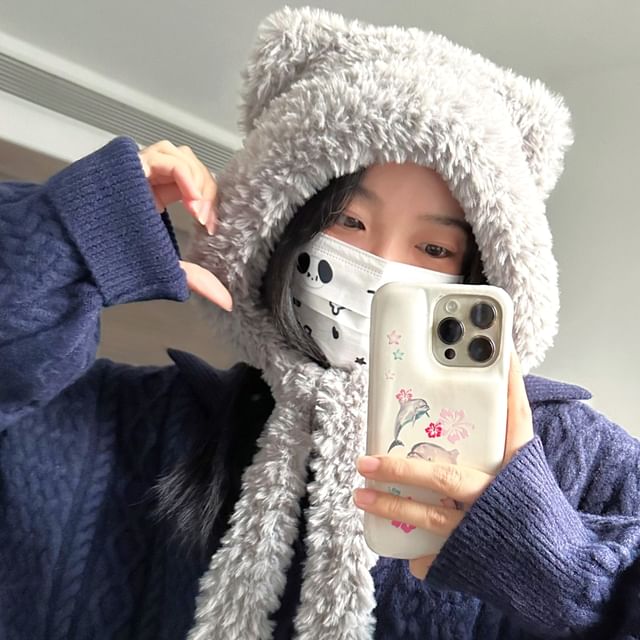 Ear Hat Trapper Chenille Cat