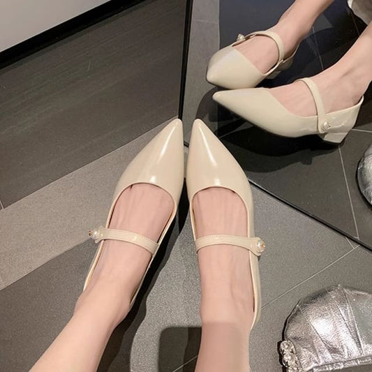Pointy Pumps Mary Heel Low Jane