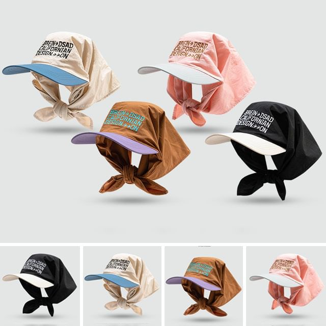 Scarf Embroidered Brim Lettering Head with