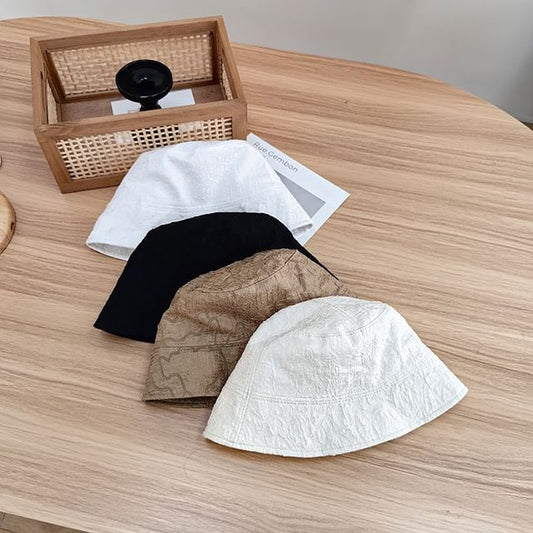 Plain Bucket Shirred Hat