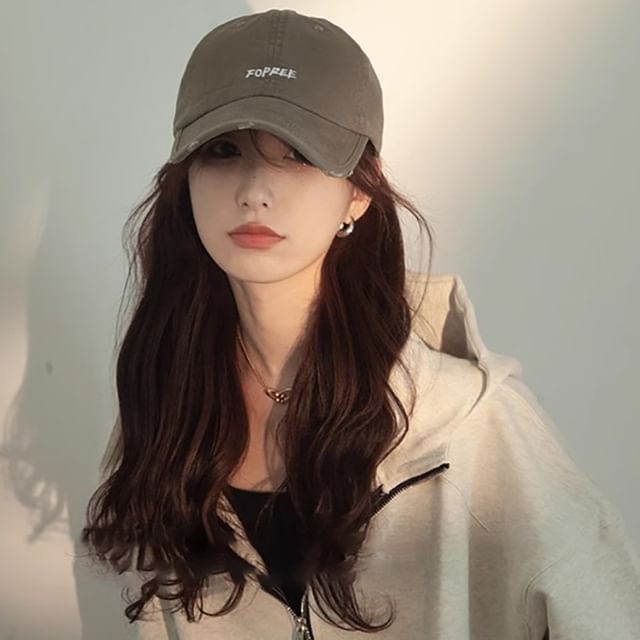 Distressed Baseball Cap Lettering Embroidered