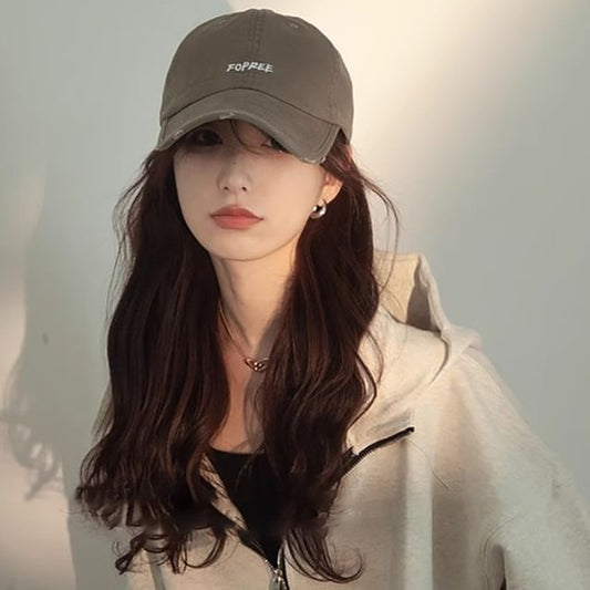 Distressed Baseball Cap Lettering Embroidered