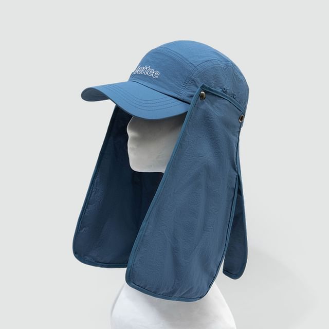 with Lettering Sun Cap Neck Protection Baseball Embroidered Flap