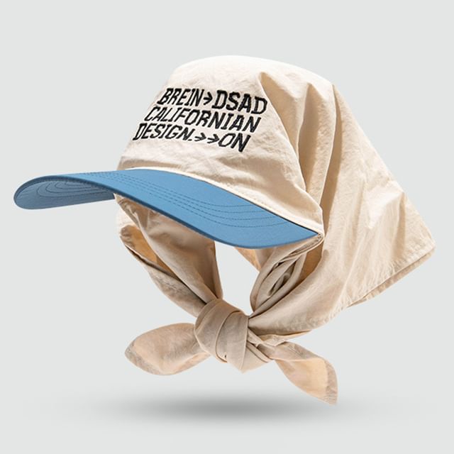 Scarf Embroidered Brim Lettering Head with