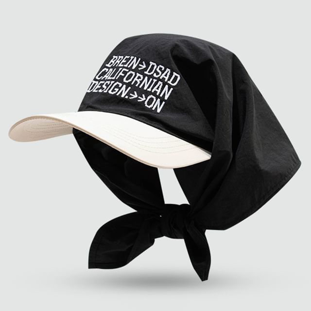 Scarf Embroidered Brim Lettering Head with