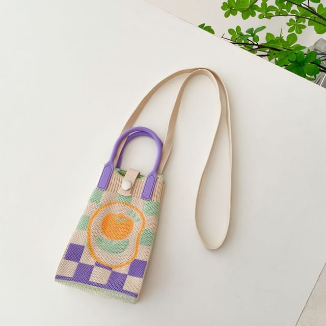 Top Handle Knit Crossbody Bag