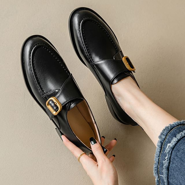 Faux Shoes Monk Strap Leather
