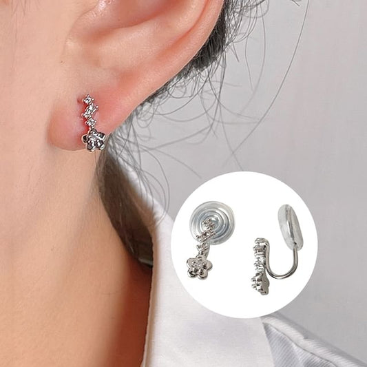Alloy Cuff Floral Rhinestone Ear