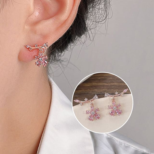 Alloy Cuff Rhinestone Floral Ear