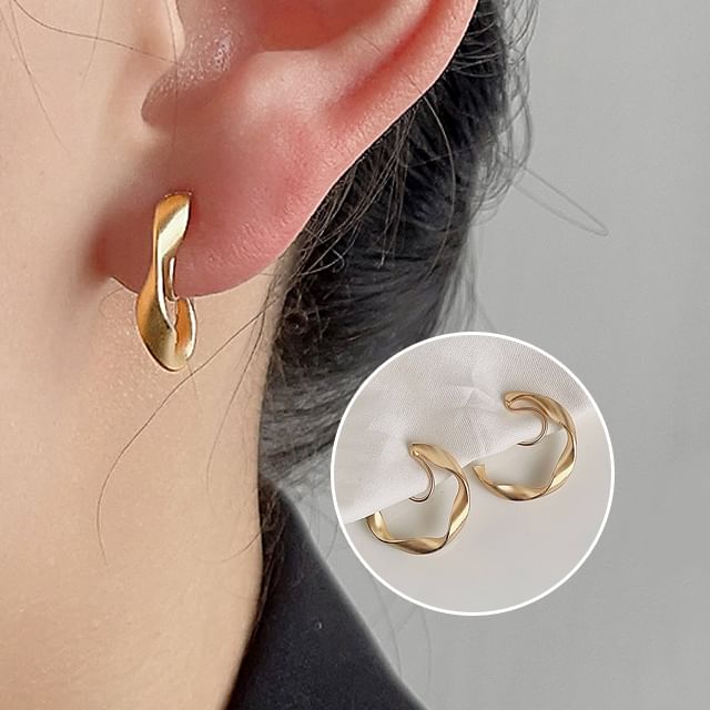 Hoop Open Alloy Cuff Twisted Earring