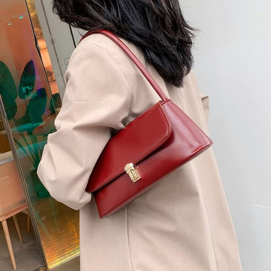 Leather Bag Faux Flap Shoulder