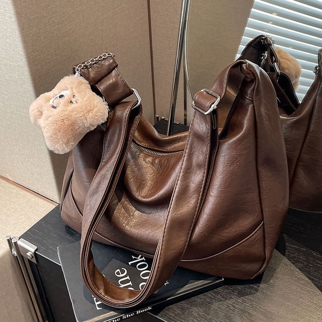 Faux Bag Leather Shoulder Plain