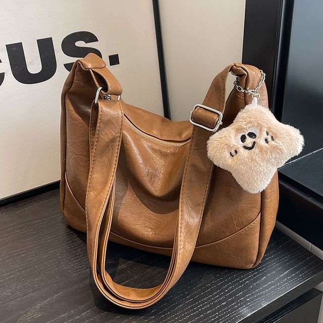 Faux Bag Leather Shoulder Plain