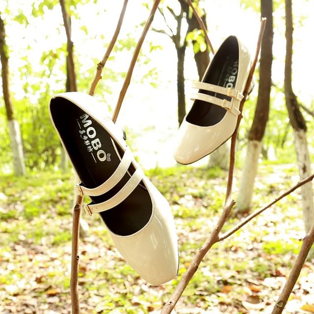 Jane Strap Mary Double Chunky Heel Shoes