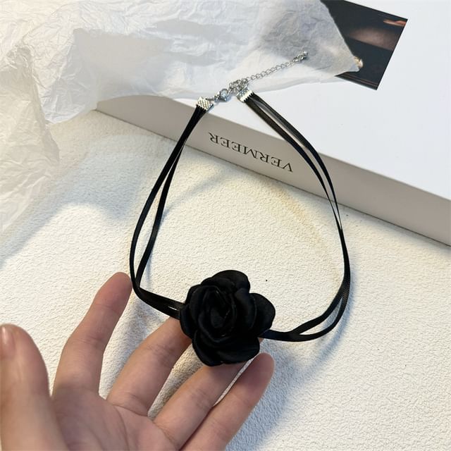 Ribbon Rose Choker