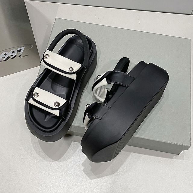 Slingback Panel Sandals Platform