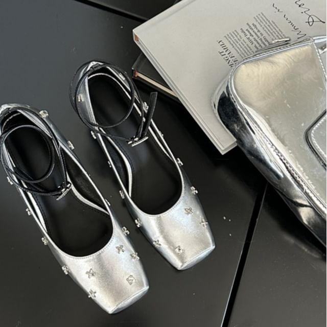 Square Ankle Toe Heel Jane Mary High Strap Shoes