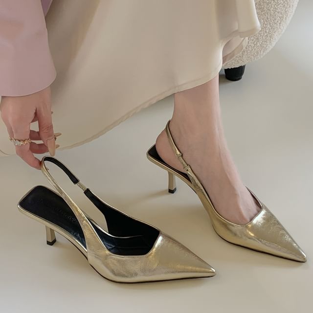 Pointy Sandals Slingback Toe Heel High