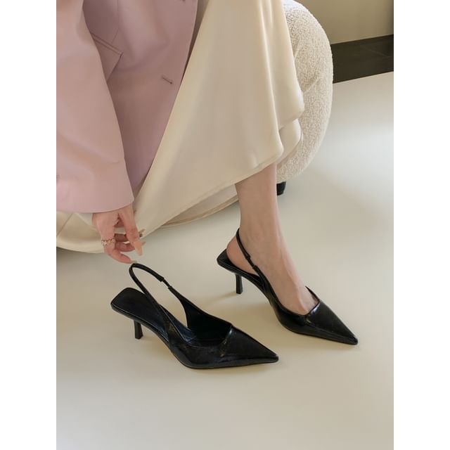 Pointy Sandals Slingback Toe Heel High