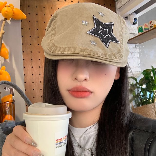 Star Applique Cap Flat